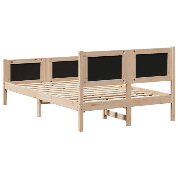 Bettgestell Braun und hellgrau 120 x 190 cm Massivholz Kiefer