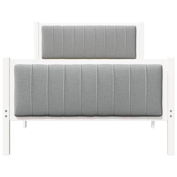 Bettgestell Weiß und hellgrau 100 x 200 cm Massivholz Kiefer