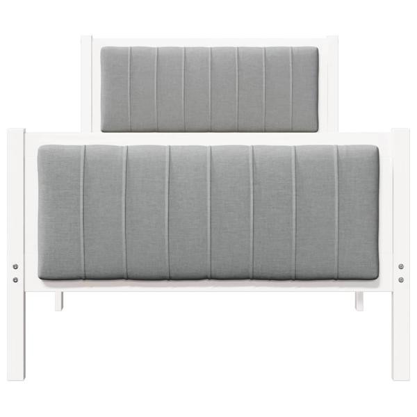 Bettgestell Weiß und hellgrau 90 x 200 cm Massivholz Kiefer