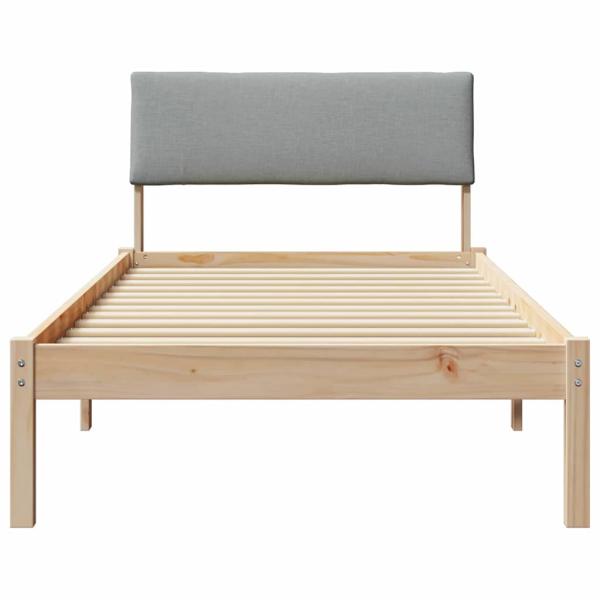 Bettgestell Braun und hellgrau 90 x 200 cm Massivholz Kiefer