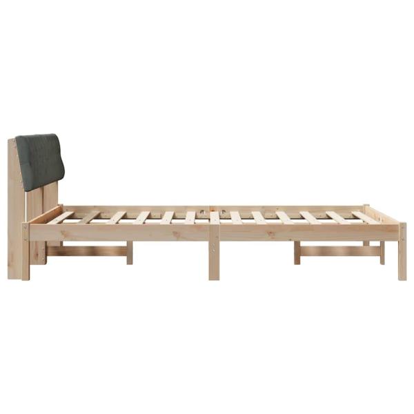 Bettgestell braun und dunkelgrau 140 x 200 cm Massivholz Kiefer