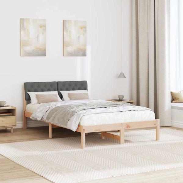 Bettgestell Braun und Dunkelgrau 120 x 200 cm Massivholz Kiefer
