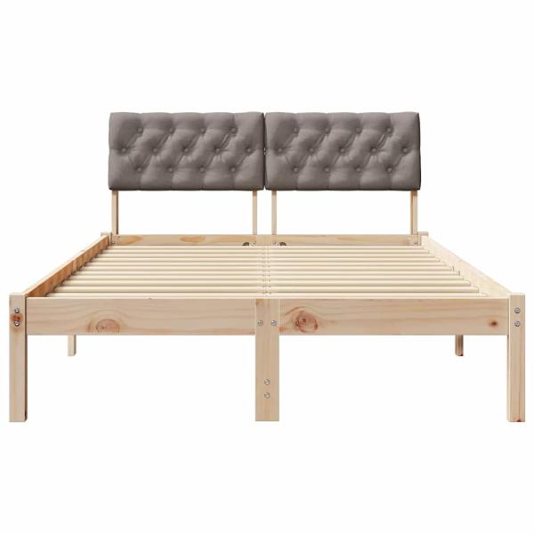 Bettgestell Braun und Taupe 120 x 200 cm Massivholz Kiefer