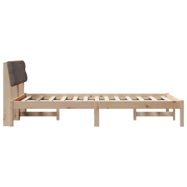 Bettgestell Braun und Taupe 120 x 200 cm Massivholz Kiefer