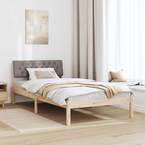 Bettgestell Braun und Taupe 100 x 200 cm Massivholz Kiefer