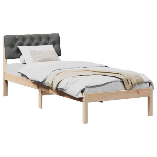 Bettgestell braun und dunkelgrau 80 x 200 cm Massivholz Kiefer