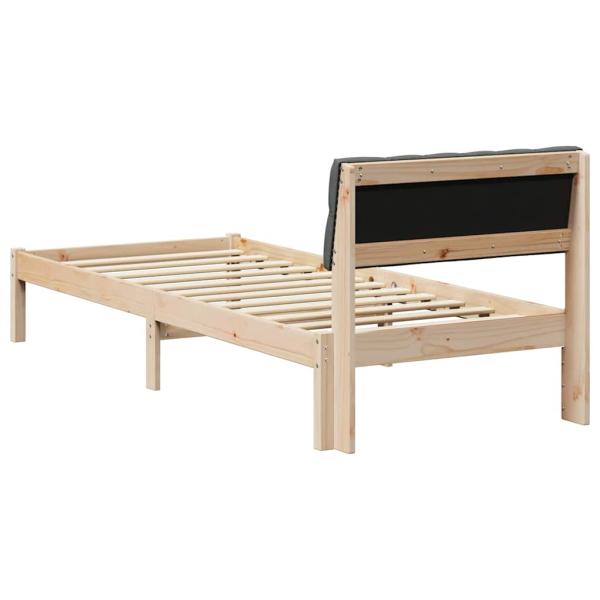 Bettgestell braun und dunkelgrau 80 x 200 cm Massivholz Kiefer
