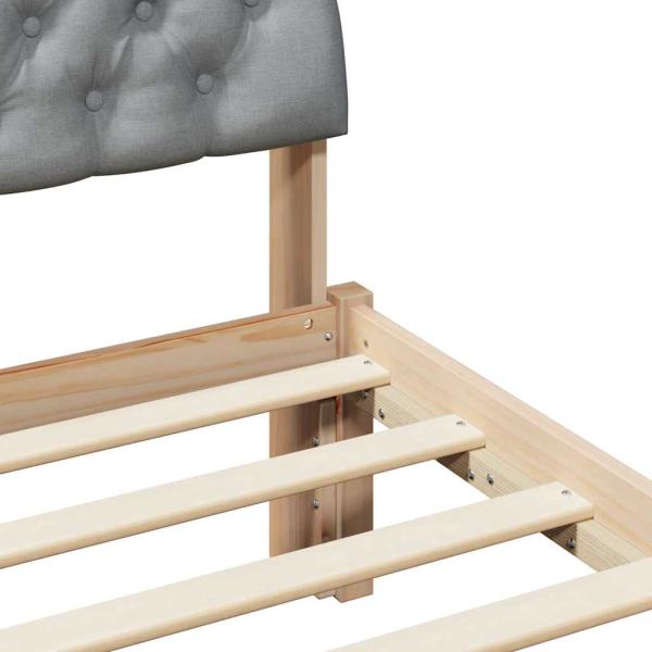 Bettgestell Braun und hellgrau 75 x 190 cm Massivholz Kiefer