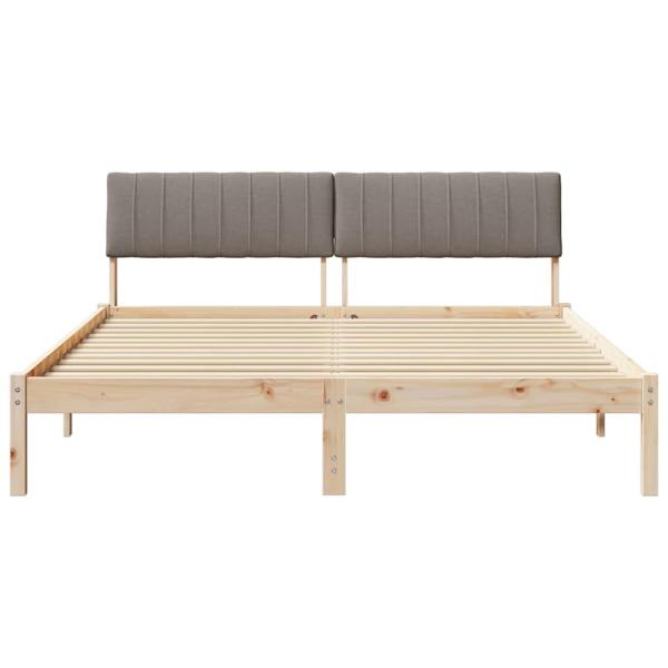 Bettgestell Braun und Taupe 160 x 200 cm Massivholz Kiefer