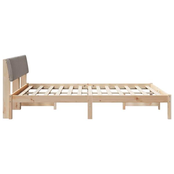 Bettgestell Braun und Taupe 160 x 200 cm Massivholz Kiefer