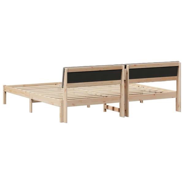 Bettgestell Braun und Taupe 160 x 200 cm Massivholz Kiefer
