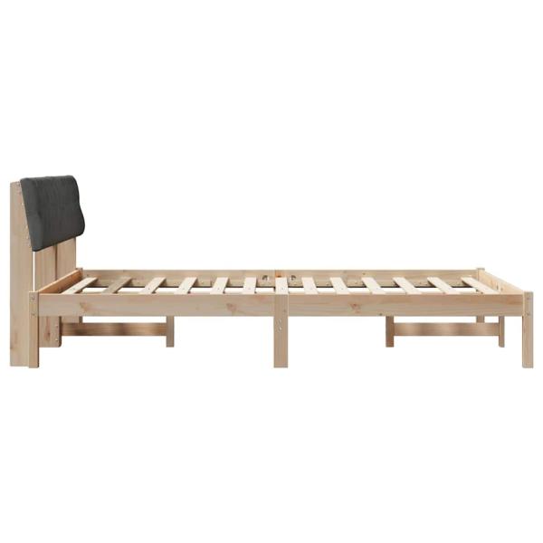 Bettgestell braun und dunkelgrau 140 x 200 cm Massivholz Kiefer