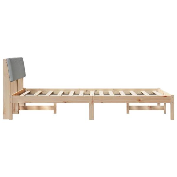 Bettgestell Braun und hellgrau 120 x 190 cm Massivholz Kiefer