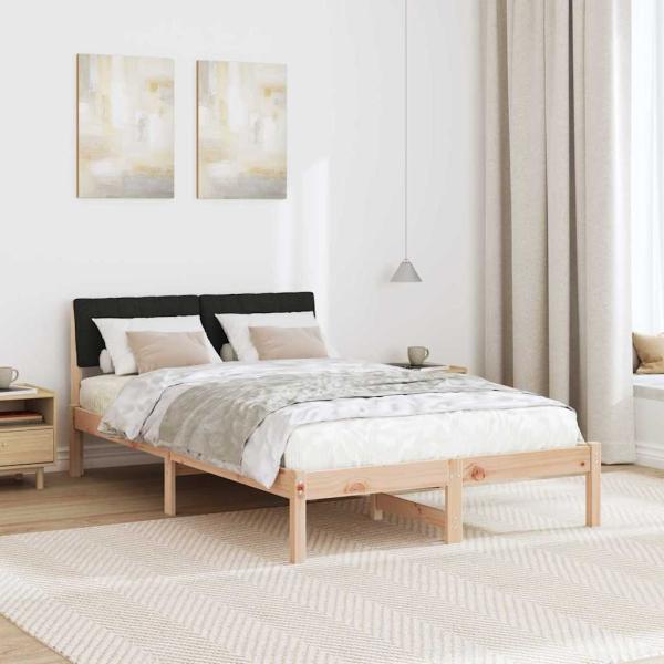 Bettgestell Braun und Schwarz 120 x 190 cm Massivholz Kiefer