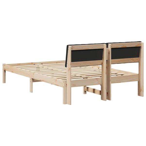 Bettgestell Braun und Schwarz 120 x 190 cm Massivholz Kiefer