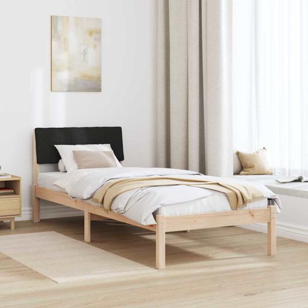 Bettgestell Braun und Schwarz 80 x 200 cm Massivholz Kiefer