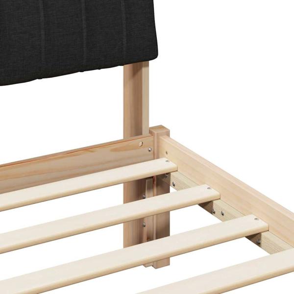 Bettgestell Braun und Schwarz 80 x 200 cm Massivholz Kiefer