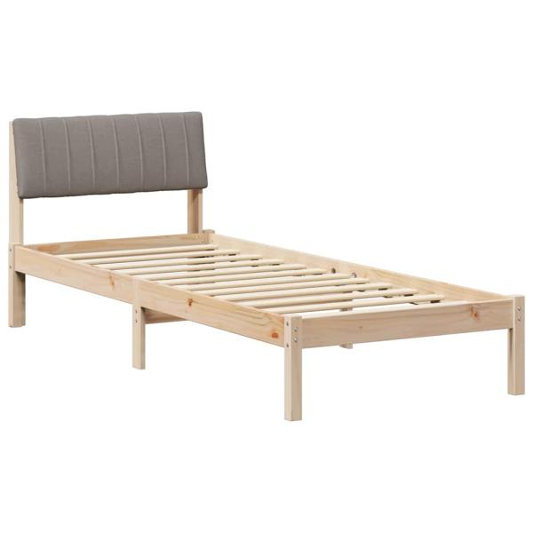 Bettgestell Braun und Taupe 80 x 200 cm Massivholz Kiefer