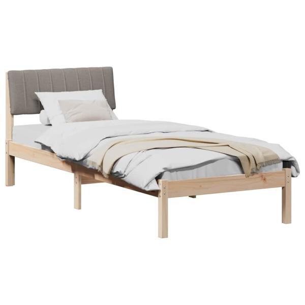 Bettgestell Braun und Taupe 80 x 200 cm Massivholz Kiefer