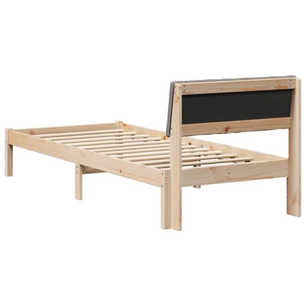 Bettgestell Braun und Taupe 80 x 200 cm Massivholz Kiefer