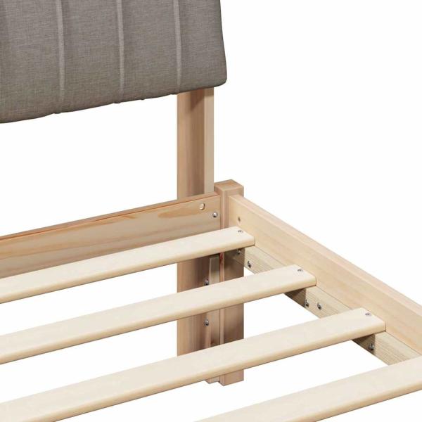 Bettgestell Braun und Taupe 80 x 200 cm Massivholz Kiefer