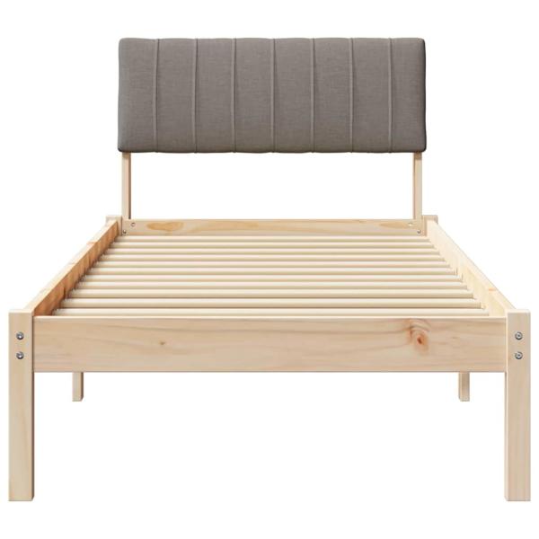 Bettgestell Braun und Taupe 75 x 190 cm Massivholz Kiefer