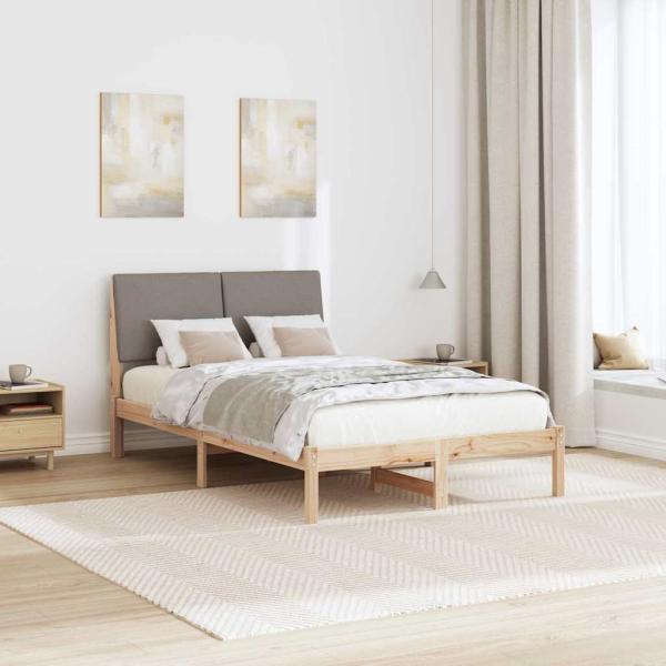Bettgestell Braun und Taupe 120 x 200 cm Massivholz Kiefer