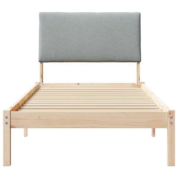 Bettgestell Braun und hellgrau 90 x 200 cm Massivholz Kiefer
