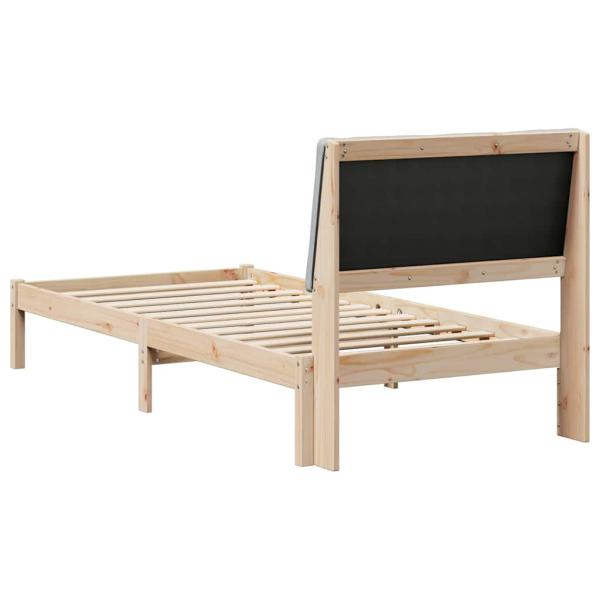 Bettgestell Braun und hellgrau 90 x 200 cm Massivholz Kiefer