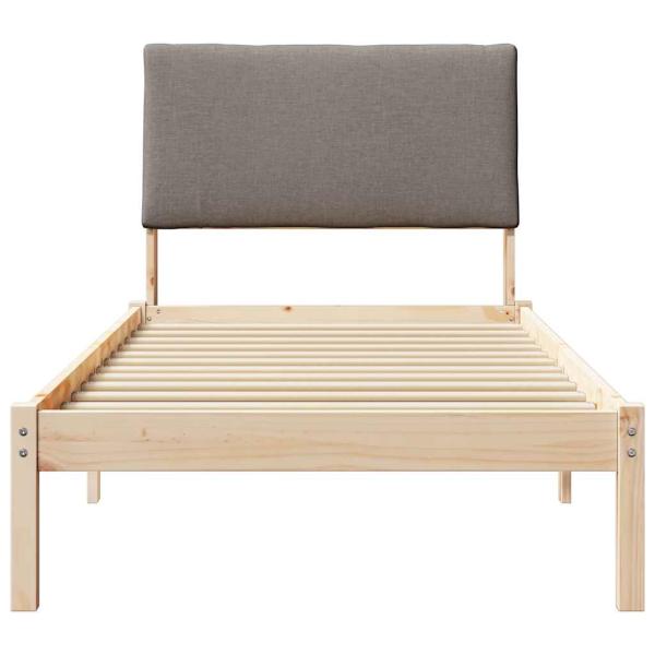 Bettgestell Braun und Taupe 90 x 200 cm Massivholz Kiefer