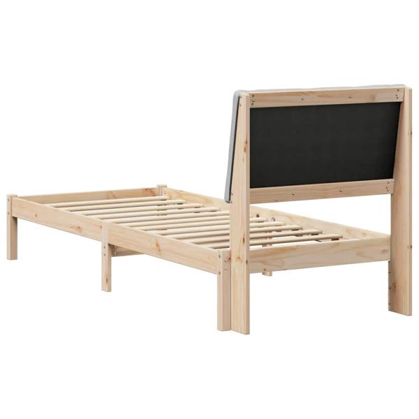 Bettgestell Braun und hellgrau 75 x 190 cm Massivholz Kiefer