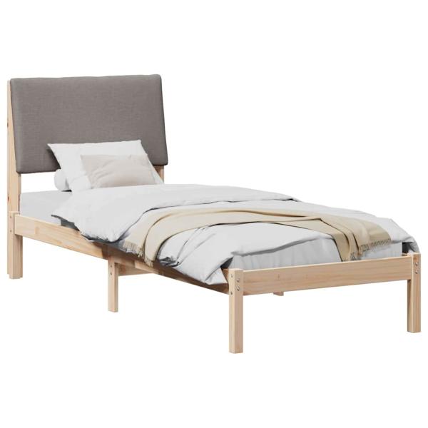 Bettgestell Braun und Taupe 75 x 190 cm Massivholz Kiefer