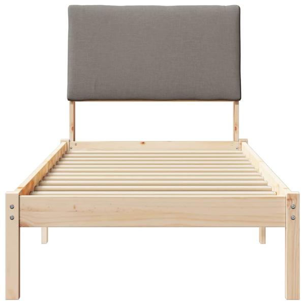 Bettgestell Braun und Taupe 75 x 190 cm Massivholz Kiefer