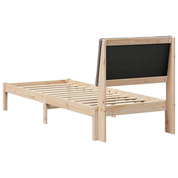 Bettgestell Braun und Taupe 75 x 190 cm Massivholz Kiefer