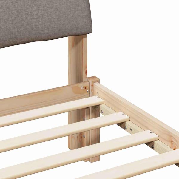 Bettgestell Braun und Taupe 75 x 190 cm Massivholz Kiefer