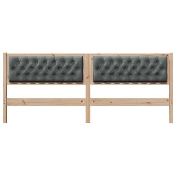 Kopfteil braun und dunkelgrau 200 cm Massivholz Kiefer