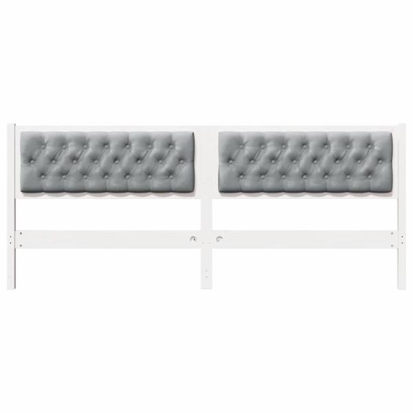 Kopfteil Sonstiges Weiß und hellgrau 200 cm Massivholz Kiefer