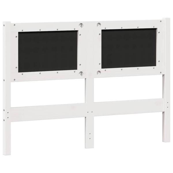 Kopfteil Sonstiges Weiß und hellgrau 120 cm Massivholz Kiefer