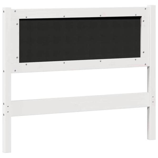 Kopfteil Sonstiges Weiß und hellgrau 100 cm Massivholz Kiefer