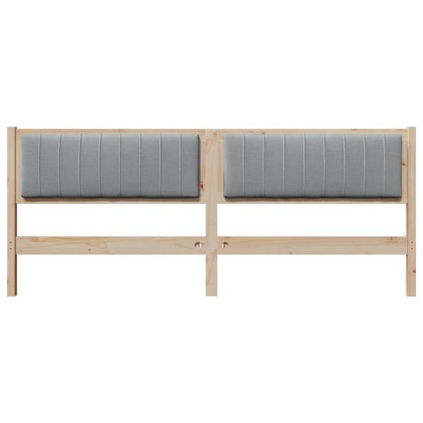 Gepolstertes Kopfteil Braun 200 cm Massivholz Kiefer und Stoff