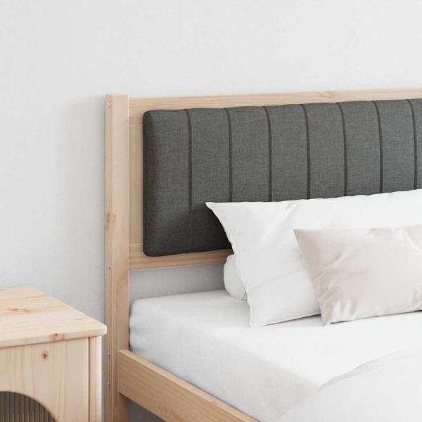 ARDEBO.de - Gepolstertes Kopfteil Braun 200 cm Massivholz Kiefer und Stoff