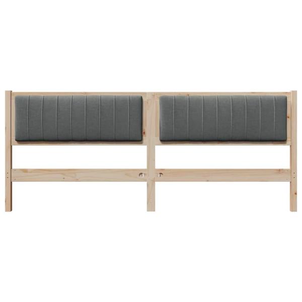 Gepolstertes Kopfteil Braun 200 cm Massivholz Kiefer und Stoff