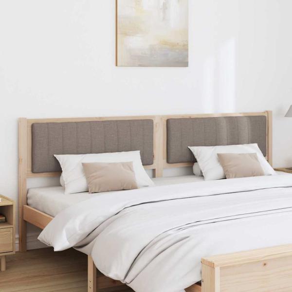 Gepolstertes Kopfteil Braun 200 cm Massivholz Kiefer und Stoff