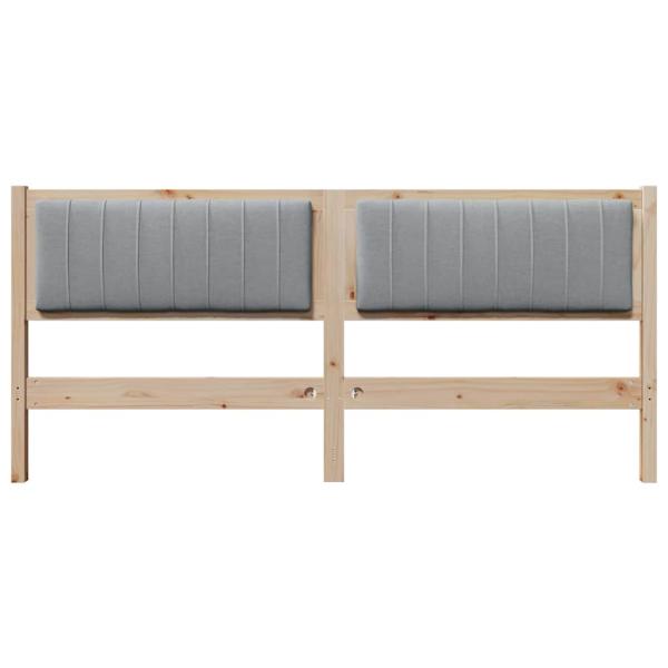 Gepolstertes Kopfteil Braun 180 cm Massivholz Kiefer und Stoff