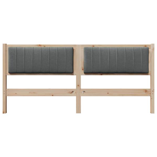 Gepolstertes Kopfteil Braun 180 cm Massivholz Kiefer und Stoff