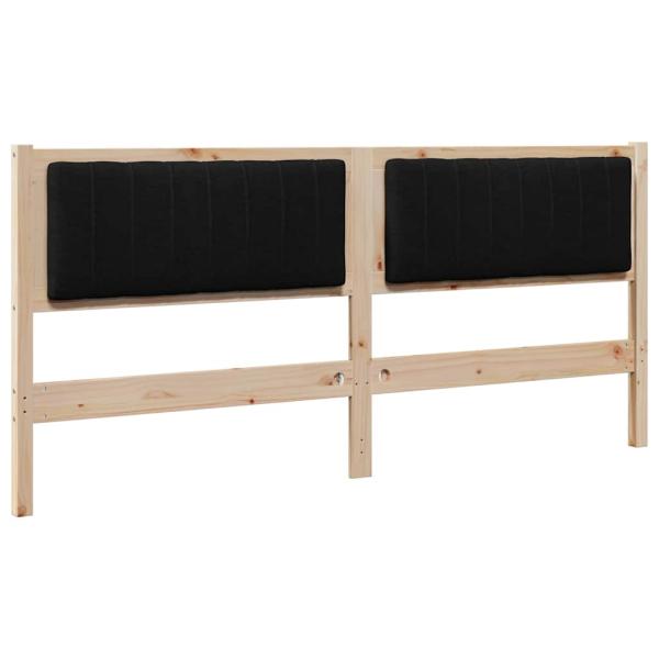 Gepolstertes Kopfteil Braun 180 cm Massivholz Kiefer und Stoff
