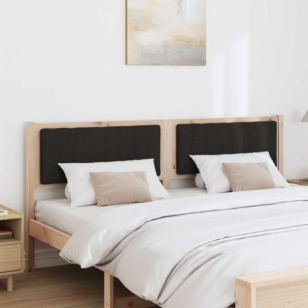 Gepolstertes Kopfteil Braun 180 cm Massivholz Kiefer und Stoff