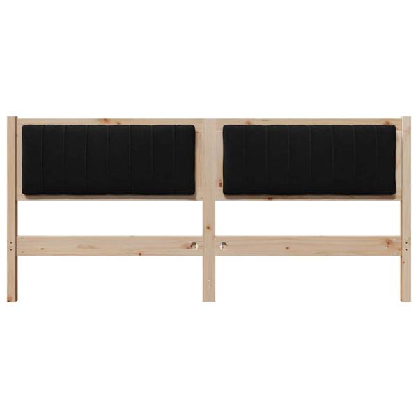 Gepolstertes Kopfteil Braun 180 cm Massivholz Kiefer und Stoff
