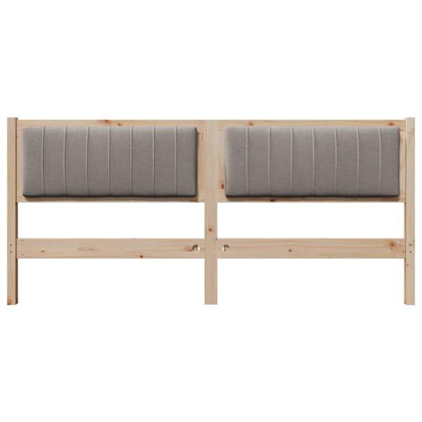 Gepolstertes Kopfteil Braun 180 cm Massivholz Kiefer und Stoff