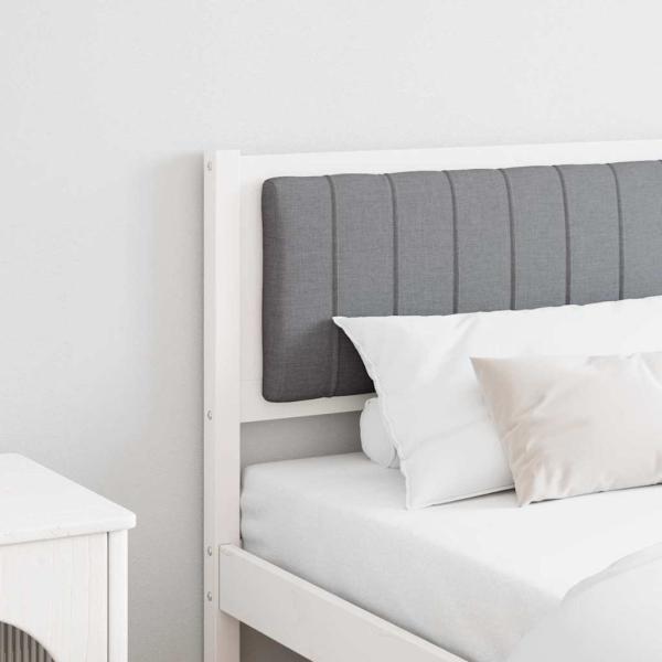 ARDEBO.de - Gepolstertes Kopfteil Weiß 180 cm Massivholz Kiefer und Stoff